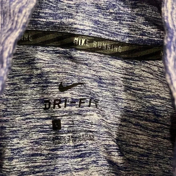 [L]Nike Running  Dri-Fit Blue 1/4 Zip Pullover LS Shirt - Picture 2 of 6